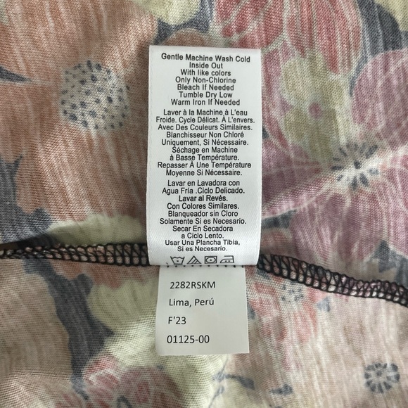 Nation LTD Los Angeles Floral Top Size Medium Popover Peasant Long Sleeve Boho - Picture 4 of 9